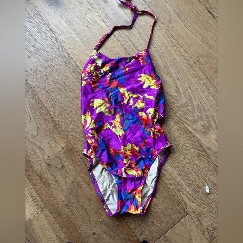 Speedo halter one piece bathing suit womens small